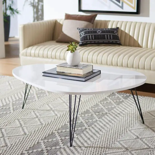 Alt view image 2 of 7 - Safavieh Home Collection Wynton Mid-Century Modern White and Black Coffee Table