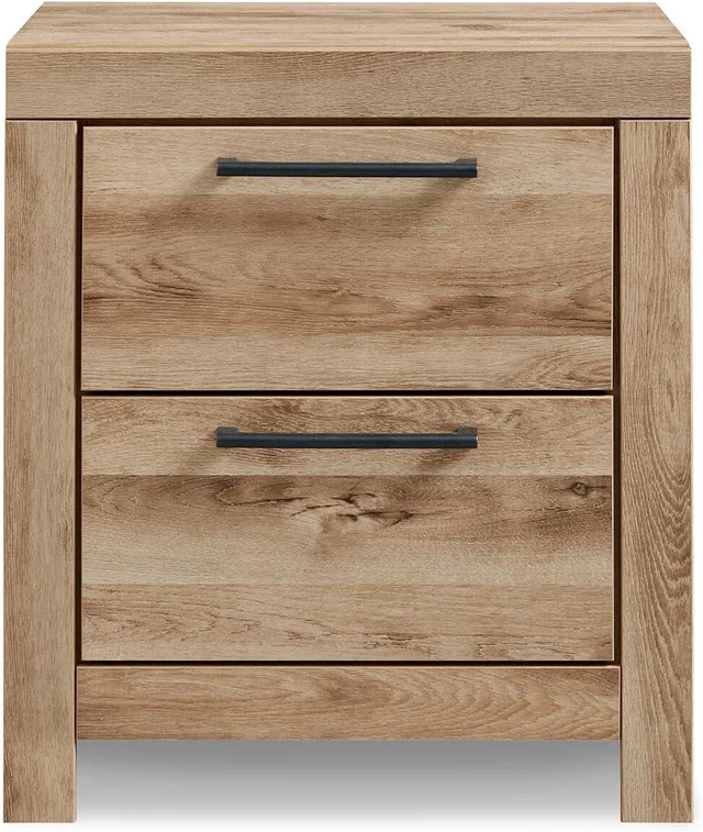 Alt view image 5 of 7 - Signature Design by Ashley Rustic Nightstand with USB, Brown Bedside Table