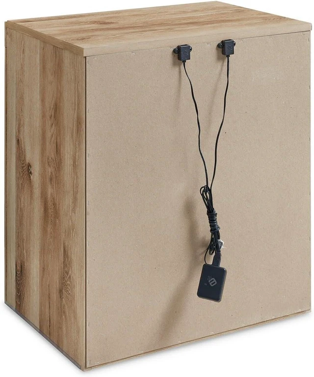 Alt view image 7 of 7 - Signature Design by Ashley Rustic Nightstand with USB, Brown Bedside Table