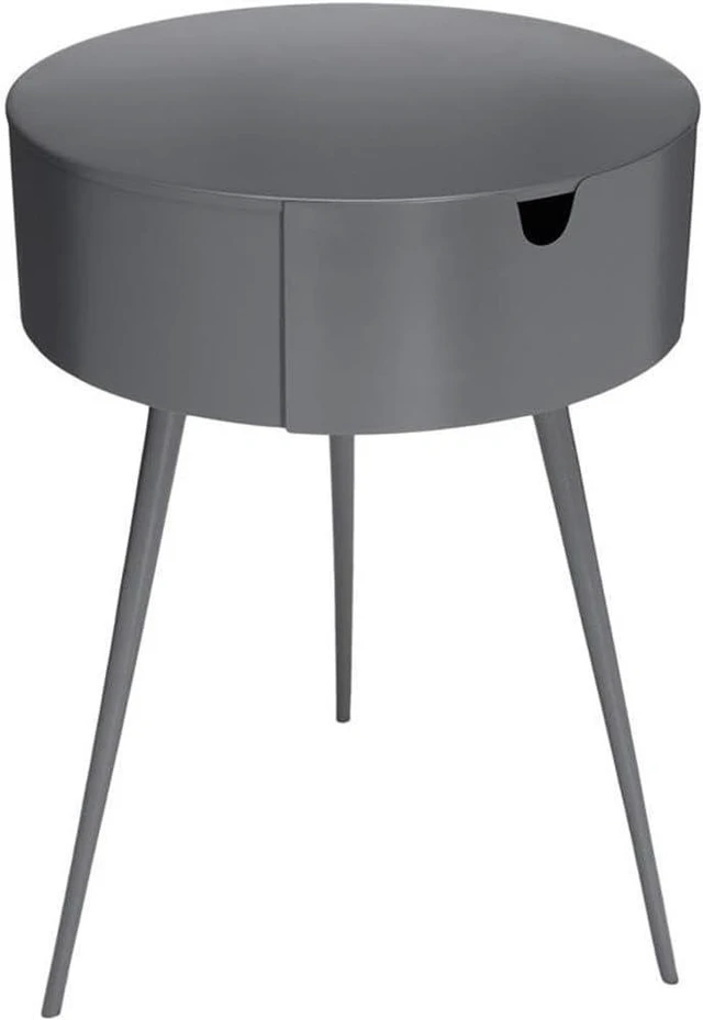 Main image of Meridian Furniture Bali Collection Modern | Contemporary Durable Metal Side Table/Nightstand, 16" W x 16" D x 23" H, Grey