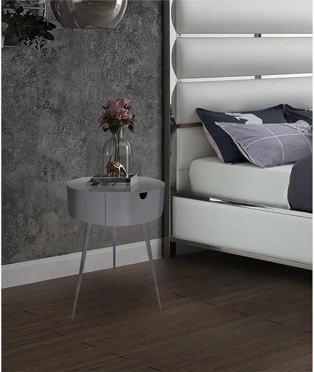 Alt view image 2 of 6 - Meridian Furniture Bali Collection Modern | Contemporary Durable Metal Side Table/Nightstand, 16" W x 16" D x 23" H, Grey