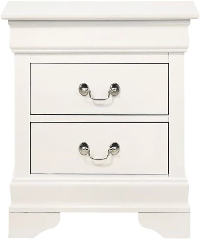 Alt view image 4 of 5 - Glory Furniture Louis Phillipe 2 Drawer Nightstand in White