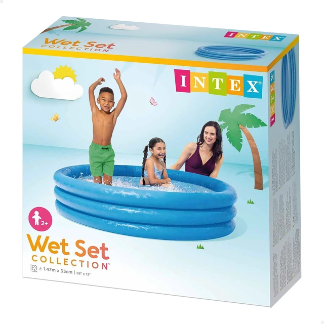 Alt view image 3 of 4 - INTEX 58426EP Crystal Blue Inflatable Kiddie Pool, 58in x 13in, for Ages 2+