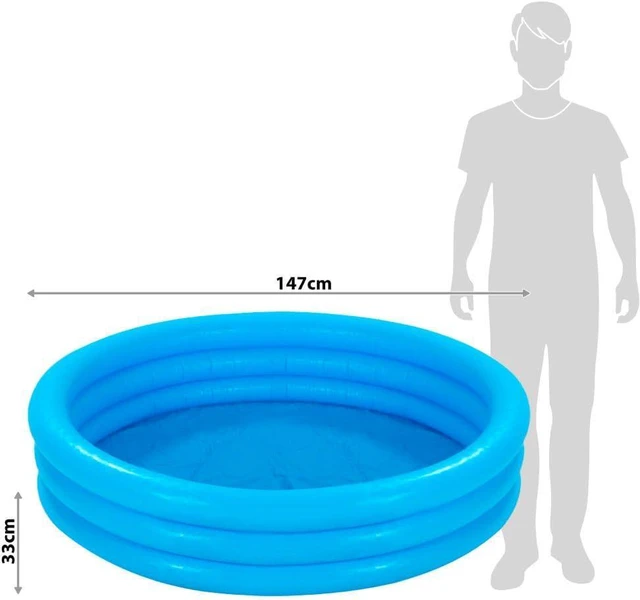 Alt view image 4 of 4 - INTEX 58426EP Crystal Blue Inflatable Kiddie Pool, 58in x 13in, for Ages 2+
