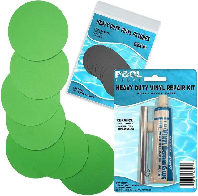 Alt view image 2 of 6 - Heavy Duty Vinyl Repair Patch Kit for Above-Ground Pool Liner Repair; Glue and Patch Inflatables; Boat; Raft; Kayak; Air Beds; Inflatable Mattress Repair