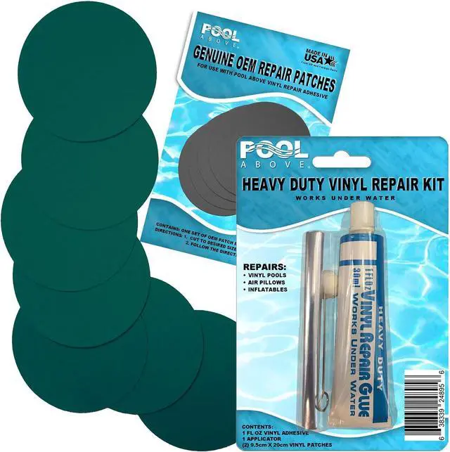 Alt view image 3 of 6 - Heavy Duty Vinyl Repair Patch Kit for Above-Ground Pool Liner Repair; Glue and Patch Inflatables; Boat; Raft; Kayak; Air Beds; Inflatable Mattress Repair
