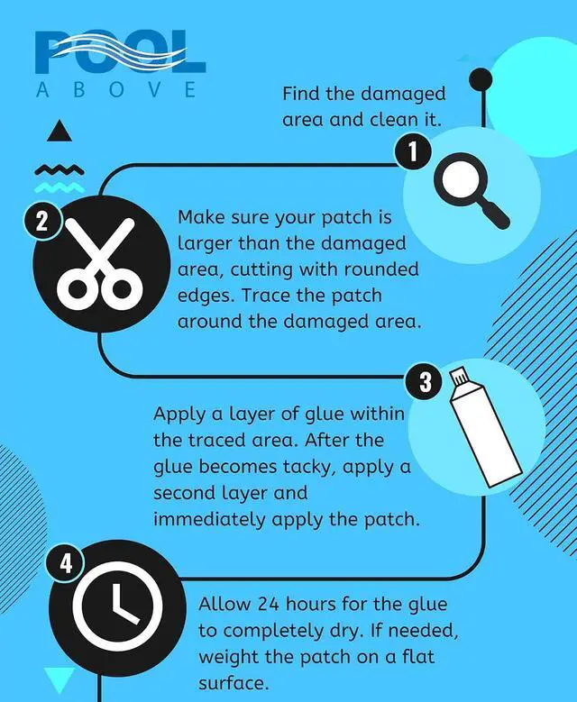 Alt view image 5 of 6 - Heavy Duty Vinyl Repair Patch Kit for Above-Ground Pool Liner Repair; Glue and Patch Inflatables; Boat; Raft; Kayak; Air Beds; Inflatable Mattress Repair