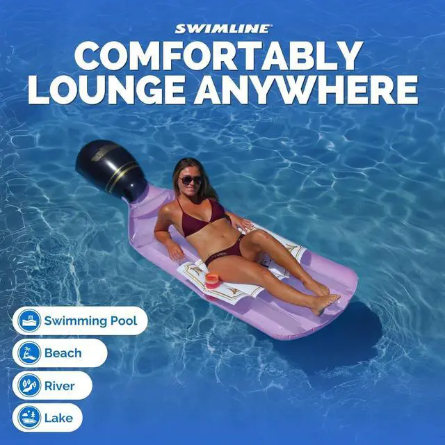 Alt view image 6 of 7 - SWIMLINE Inflatable Swimming Pool Float Lounger Raft Mattress