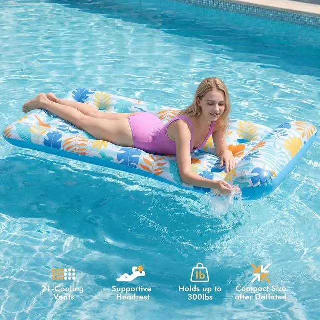 Alt view image 5 of 7 - Stonful 2 Pack Inflatable Pool Floats, Cooling Pool Rafts for Adults