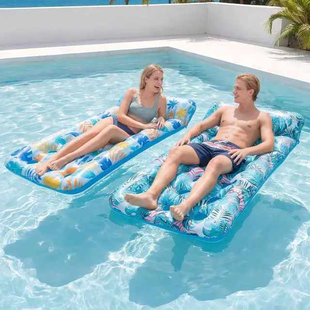 Alt view image 7 of 7 - Stonful 2 Pack Inflatable Pool Floats, Cooling Pool Rafts for Adults