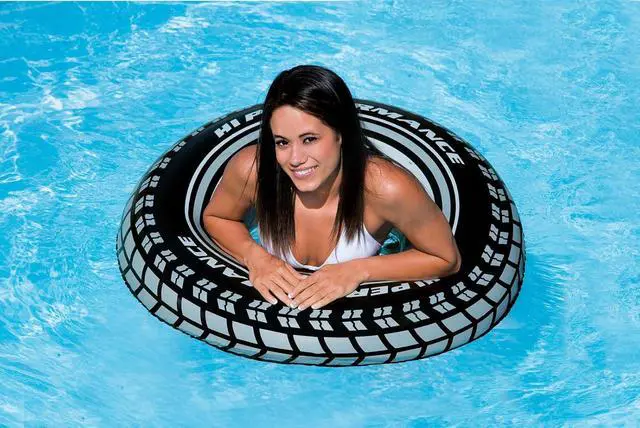 Alt view image 2 of 5 - Intex Inflatable 36" Giant Tire Tubes for Swimming Pool/Lake/Ocean (4 Pack)