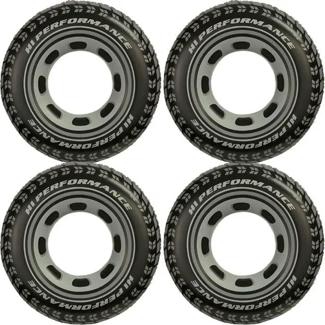 Main image of Intex Inflatable 36" Giant Tire Tubes for Swimming Pool/Lake/Ocean (4 Pack)