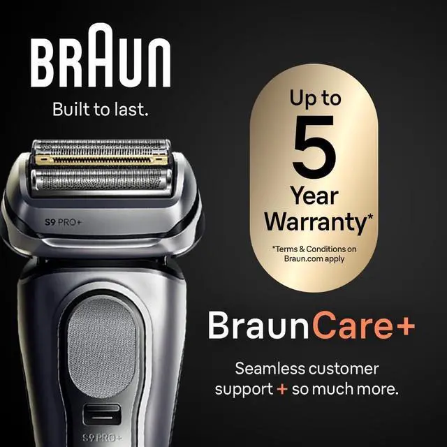 Alt view image 6 of 7 - Braun Electric Razor for Men, Waterproof Foil Shaver, Series 9 Pro 9477cc, Wet & Dry Shave, with Portable Charging Case, ProLift Beard Trimmer, 5-in-1 Cleaning & Charging SmartCare Center, Silver