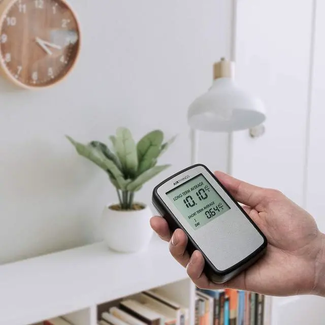 Alt view image 3 of 7 - Airthings Corentium Home Radon Detector 223 Portable, Lightweight, Easy-to-Use, (3) AAA Battery Operated, USA Version, pCi/L