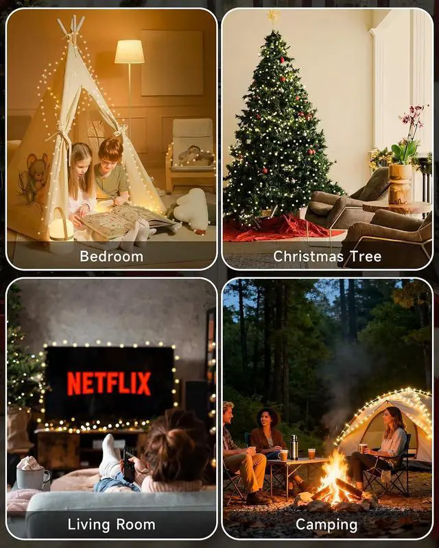 Alt view image 5 of 7 - Warm White Christmas Fairy String Lights, 165FT 500L Indoor Outdoor