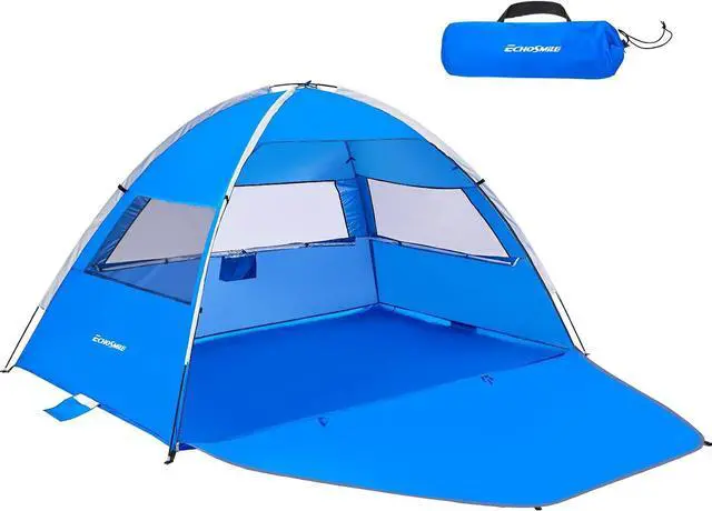 Main image of EchoSmile UPF 50+ Beach Tent Sun Shelter for 3/4 Person, Portable Beach Cabana Tent
