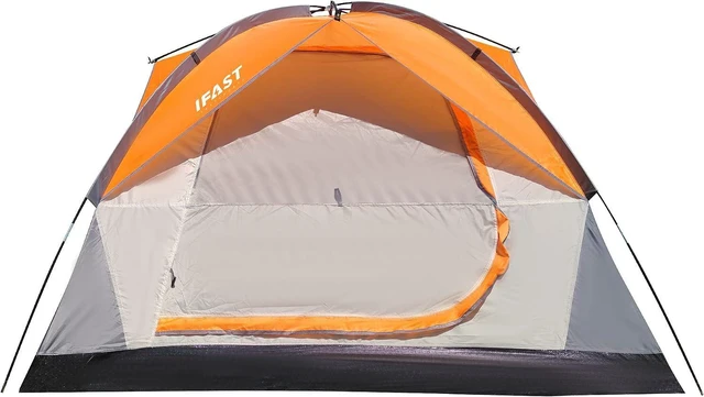 Main image of IFAST 2/6 Family Camping Tents, Outdoor Double Layers Waterproof Windproof with Top Roof Rainproof and Large Mesh Windows Portable Easy Set Up Camping Gear with Carry Bag for All Seasons