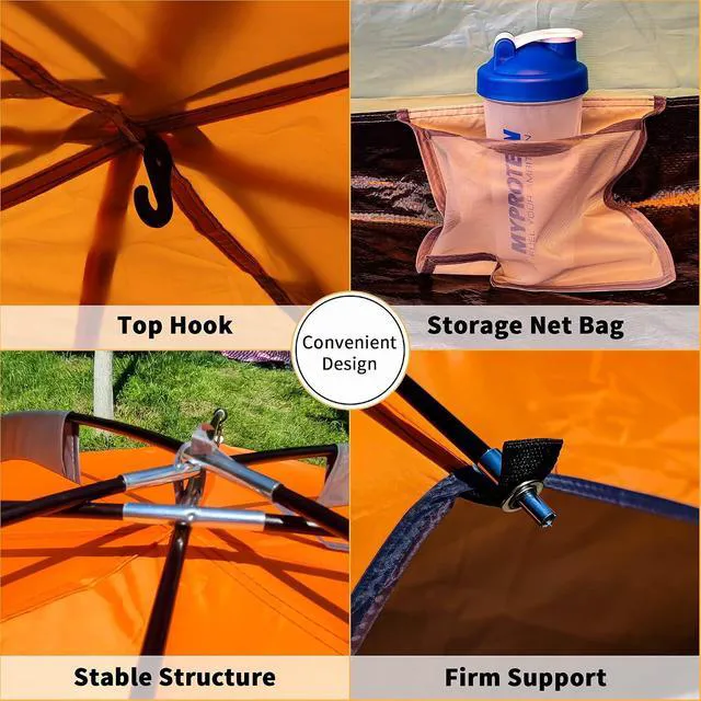 Alt view image 3 of 6 - IFAST 2/6 Family Camping Tents, Outdoor Double Layers Waterproof Windproof with Top Roof Rainproof and Large Mesh Windows Portable Easy Set Up Camping Gear with Carry Bag for All Seasons