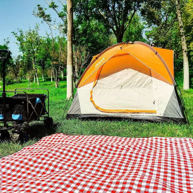Alt view image 6 of 6 - IFAST 2/6 Family Camping Tents, Outdoor Double Layers Waterproof Windproof with Top Roof Rainproof and Large Mesh Windows Portable Easy Set Up Camping Gear with Carry Bag for All Seasons