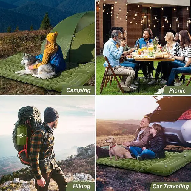 Alt view image 6 of 7 - MOXILS Sleeping Pad, Ultralight Inflatable Sleeping Pad for Camping, Built-in Pump, Ultimate for Camping, Hiking, Airpad, Carry Bag, Repair Kit, Compact & Lightweight Air Mattress(Green)