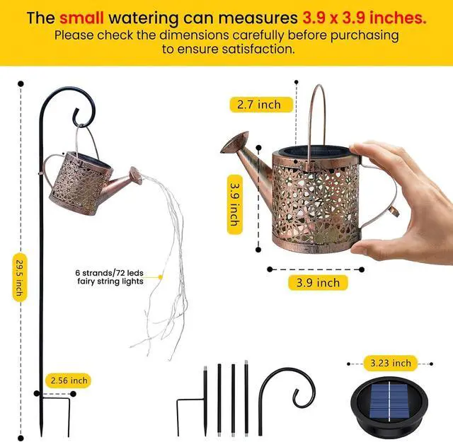 Alt view image 3 of 6 - Solar Lights Outdoor Decorative, Solar Watering Can Lights (Warm White)