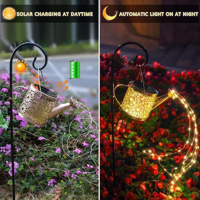 Alt view image 5 of 6 - Solar Lights Outdoor Decorative, Solar Watering Can Lights (Warm White)