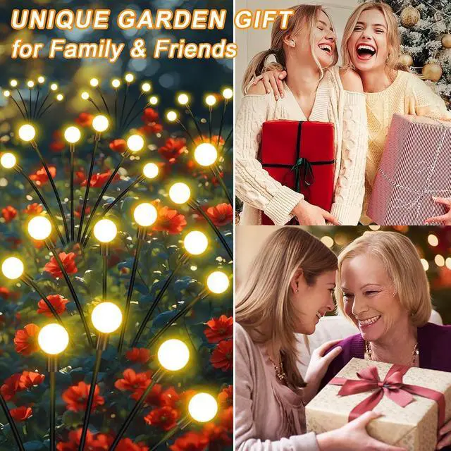 Alt view image 5 of 7 - Solar Garden Lights Outdoor Waterproof, Swaying Firefly Light, Garden Decor