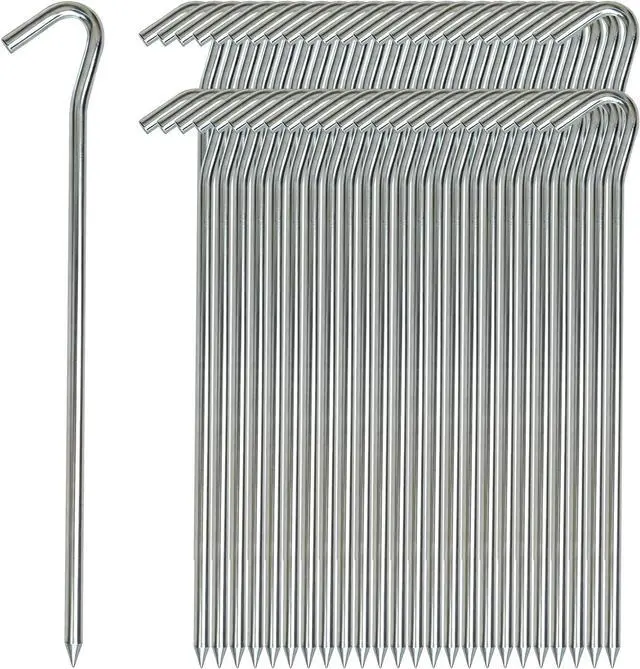 Main image of AAGUT Metal Tent Stakes Heavy Duty 9 Inch, Anti-Rust Yard Pegs for Camping