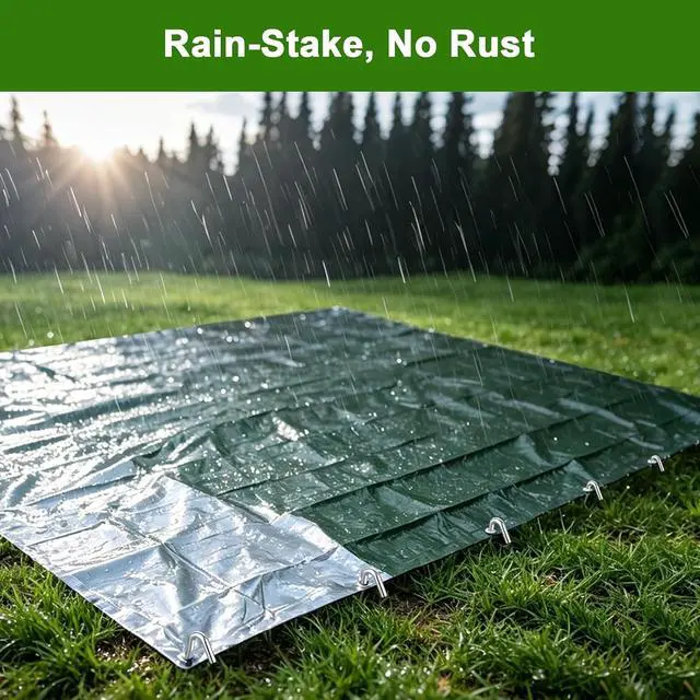 Alt view image 6 of 7 - AAGUT Metal Tent Stakes Heavy Duty 9 Inch, Anti-Rust Yard Pegs for Camping