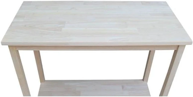 Alt view image 7 of 7 - IC International Concepts, Portman Accent Table , Solid Real Wood, Sturdy Parawood, DIY, Paint/Stain Ready, Unfinished