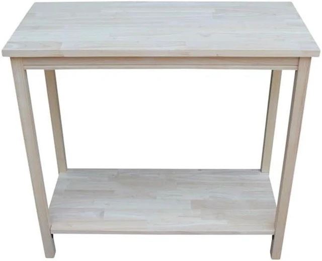 Alt view image 3 of 7 - IC International Concepts, Portman Accent Table , Solid Real Wood, Sturdy Parawood, DIY, Paint/Stain Ready, Unfinished