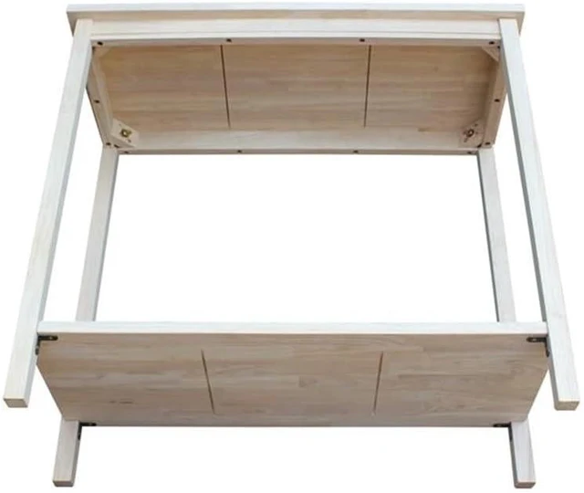 Alt view image 6 of 7 - IC International Concepts, Portman Accent Table , Solid Real Wood, Sturdy Parawood, DIY, Paint/Stain Ready, Unfinished