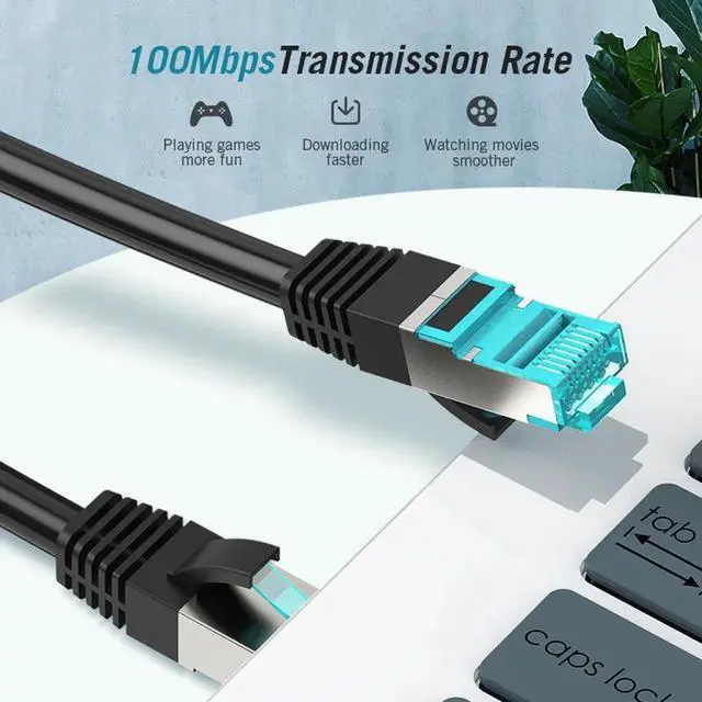 Alt view image 6 of 12 - JAENFONG Ethernet Cable Cat5e Lan Cable Cat 5E RJ45 Network Patch Cable For Computer Router Cable(Black 49.21ft)