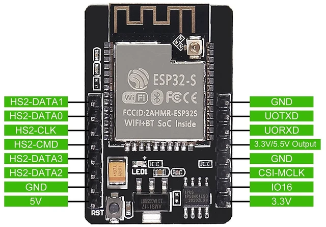 Alt view image 4 of 5 - 5 Set ESP32 Cam WiFi Bluetooth Development Board with OV2640 Camera Module + Micro USB to Serial Port CH340C 4.75V-5.25V Nodemcu for Raspberry Pi