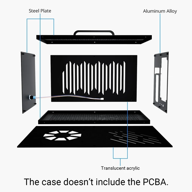 Alt view image 2 of 5 - ANQUORA eGPU Dock Chassis (Not Includes Circuit Board) Compatible with ANQ-L336 Motherboard, Metal Case for eGPU