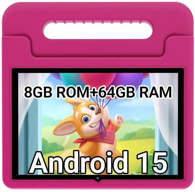 2025 Kids Tablet, 10.1" Kid Tablets with Case, Octa-Core, 8+64GB Storage (1TB Expand), Pre-Installed Educational Apps and Parental Control, WiFi 6, Eye Protection Mode