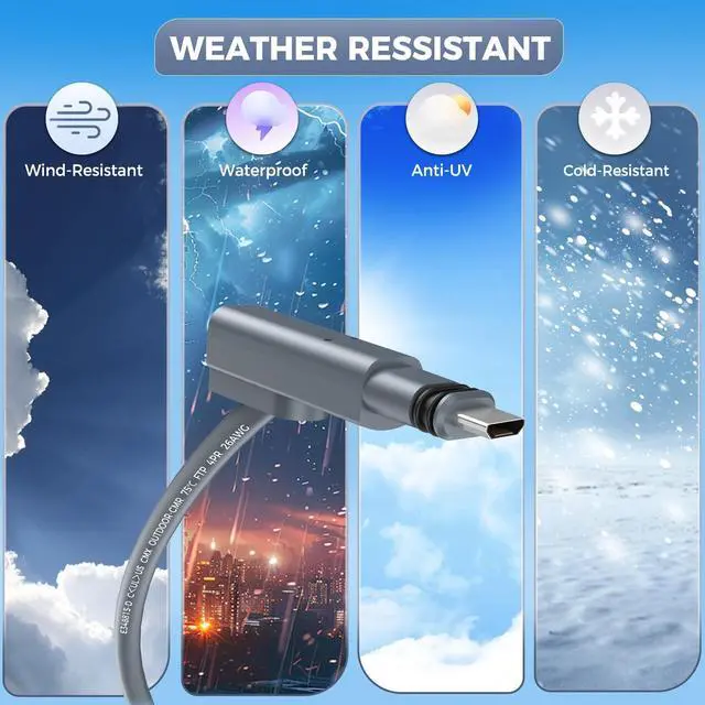 Alt view image 4 of 5 - for Starlink Gen 2 Cable 50FT, Waterproof Replacement Cable for Starlink Gen 2Standard Kit, Fast & Stable Starlink Ethernet Cord V2