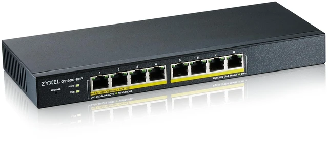 Main image of Zyxel 8 Port Network Ethernet Switch ^^ Smart Managed PoE+ ^^ GS1900-8HP