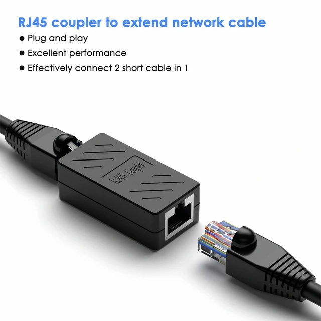 Alt view image 2 of 5 - Dingsun RJ45 Coupler, Ethernet Extender Female to Female Ethernet Coupler for Cat7/ Cat6/ Cat5/ Cat5e(30Pack, Black)
