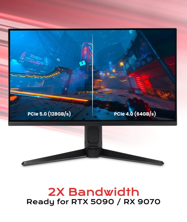 Alt view image 4 of 5 - LINKUP PCIE 5.0 Riser Cable ^^ for Vertical GPU Mount ^^ Right Angle ^^ Graphics Card GPU Ready ^^ Usable with PCIe 4.0 & RX 9070/ RTX5090 ^^ 60cm (Total Length: 64cm)