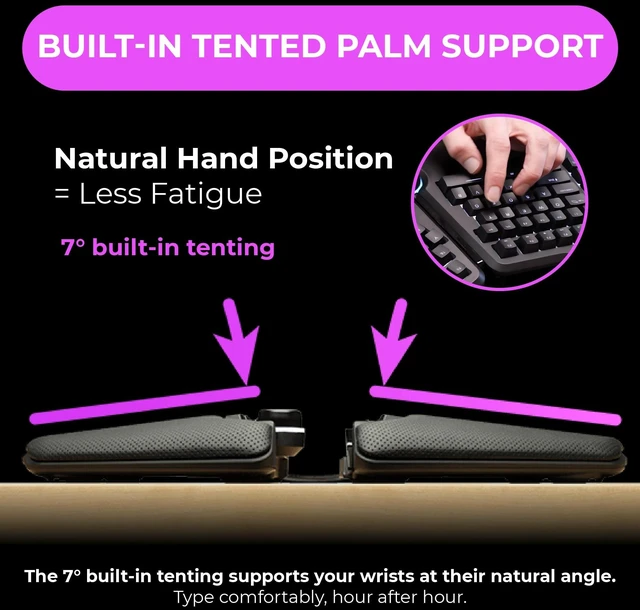 Alt view image 4 of 5 - Cloud Nine ErgoTKL Ergonomic Tenkeyless Mechanical Keyboard for PC Kailh Red TKL RGB Backlit Ergo Split Key Board