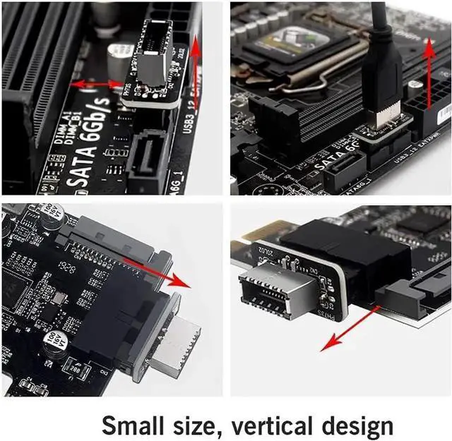 Alt view image 3 of 6 - USB Front Panel Adapter USB 3.0 Front 19PIN to 3.1 Type C Front Panel Header Type E Adapter 20 to 19 Pin Expansion Card