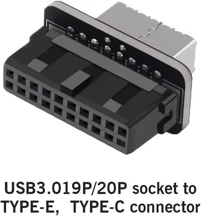 Alt view image 6 of 6 - USB Front Panel Adapter USB 3.0 Front 19PIN to 3.1 Type C Front Panel Header Type E Adapter 20 to 19 Pin Expansion Card