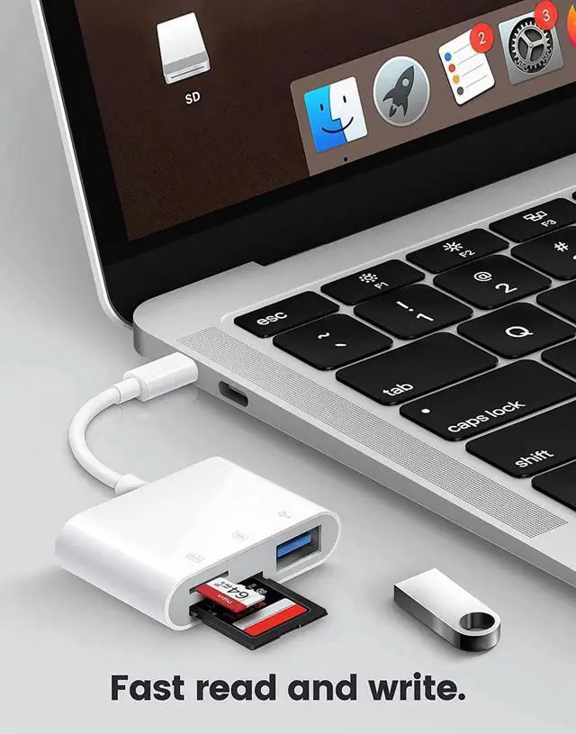 Alt view image 2 of 6 - USB C SD Card Reader USB C to SD Card for iPhone 15 16/iPad/Mac/Laptop USB-C/Type C Memory Card Adapter for iMac iPad Pro Air Mini MacBook Pro Air Galaxy MicroSD/SD
