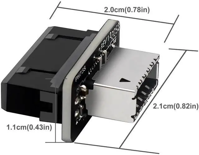 Alt view image 6 of 12 - USB 3.2 Gen 1 to USB 3.2 Gen 2 Header Adapter, USB 3.1 Type-E Key-A to USB 3.0 20 Pin Header Converter for Type C Motherboard (Vertical Type)