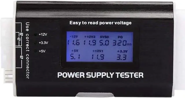 Alt view image 3 of 7 - Power Supply Tester, LCD Display Aluminum Alloy Support 20/24Pin ATX SATA, BTX, ITX, TFX Computer Power