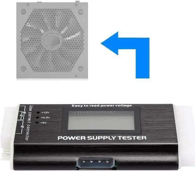 Alt view image 7 of 7 - Power Supply Tester, LCD Display Aluminum Alloy Support 20/24Pin ATX SATA, BTX, ITX, TFX Computer Power