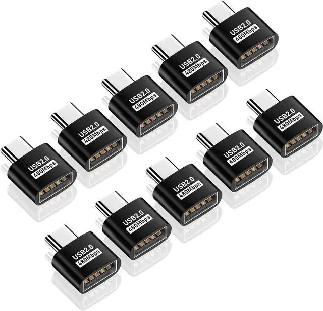 Alt view image 3 of 7 - USB C to USB Adapter, USB Type C Male to USB 2.0 Female Extension Connector, USB to USB C Adapter, Support 480Mbps Data Transfer, OTG Function and Charging for Phone, Laptop (10 Black)