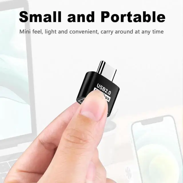 Alt view image 5 of 7 - USB C to USB Adapter, USB Type C Male to USB 2.0 Female Extension Connector, USB to USB C Adapter, Support 480Mbps Data Transfer, OTG Function and Charging for Phone, Laptop (10 Black)