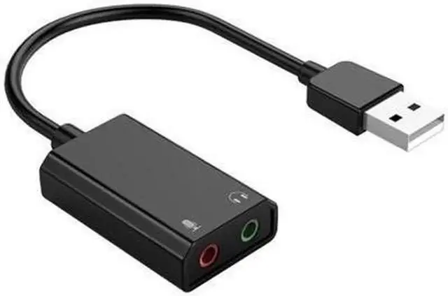 Alt view image 3 of 7 - External USB Sound Card 3.5mm Headset Microphone Adapter USB to 3.5mm Jack Audio Headset Microphone Earphone Cable Adapter